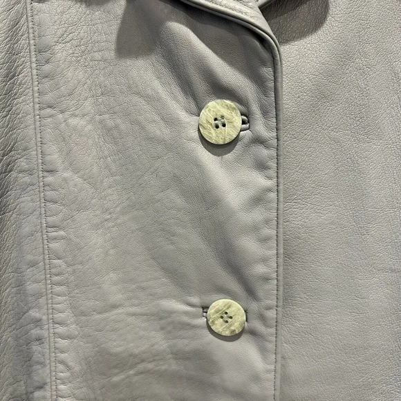 Vintage Ocean West Made In Canada Blue‎ Leather Jacket Blazer Womens Size Medium - Picture 2 of 7